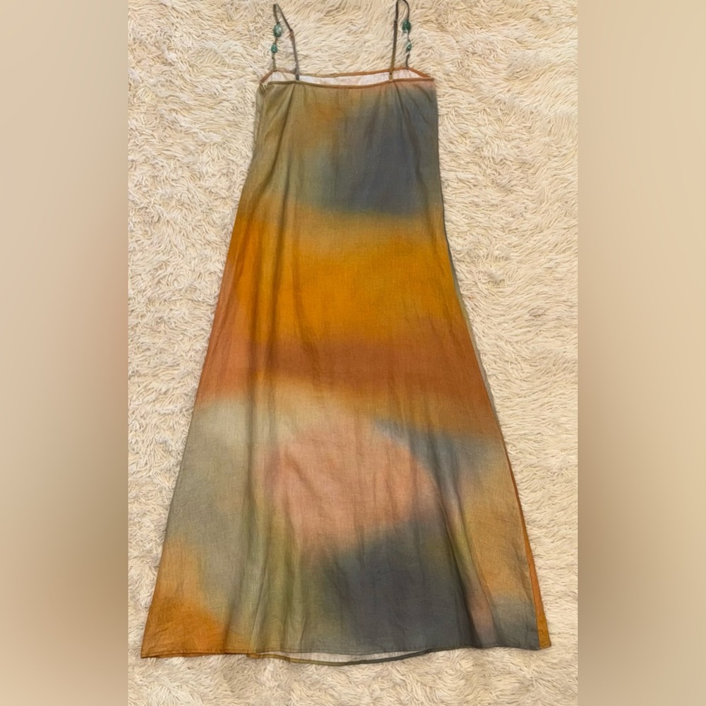 NWOT STAUD Laura Linen Boho Maxi Tank Dress sz XS - Picture 7 of 10